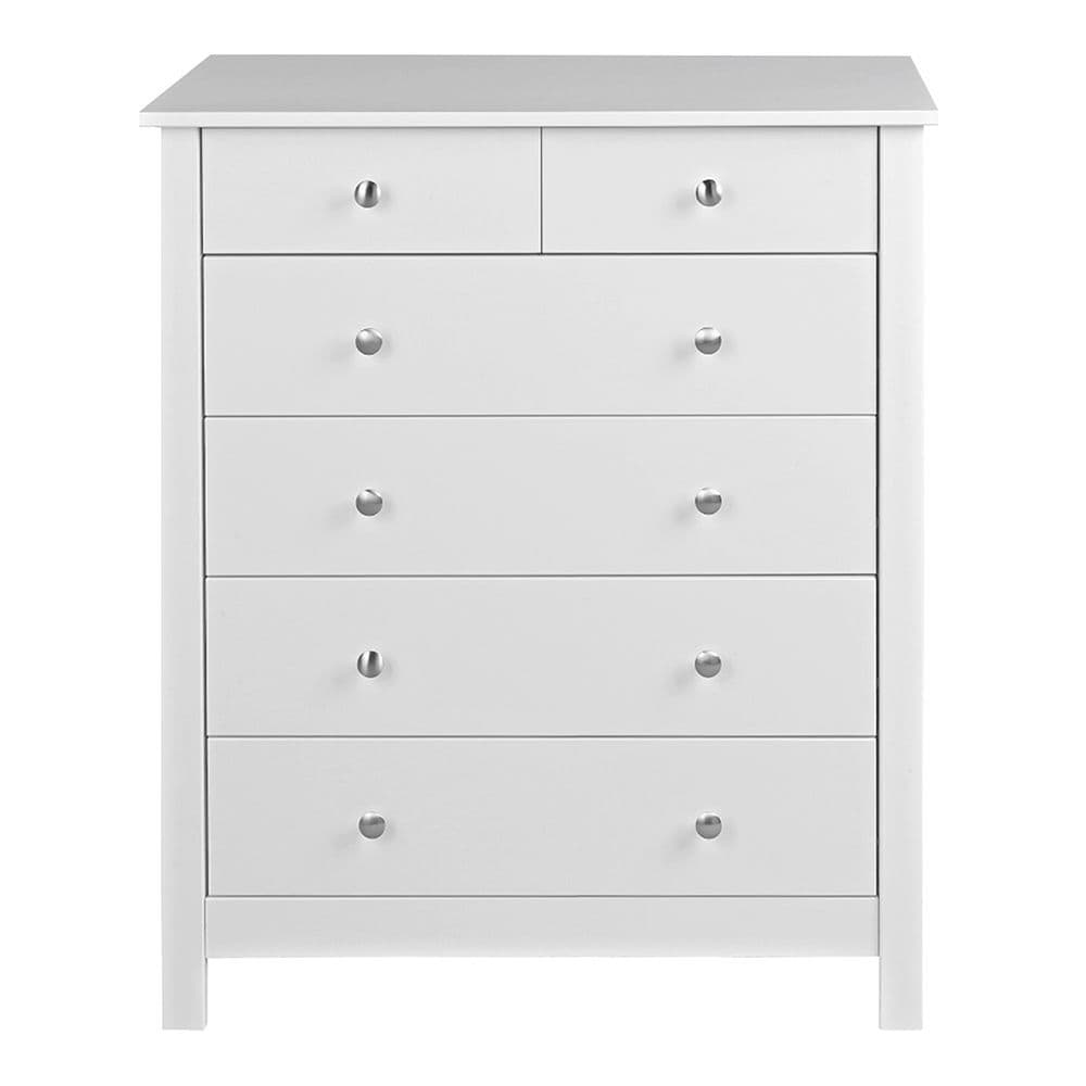 Citadel 2 over 4 Drawer Chest in White MDF (Excludes backs, drawer base and drawer sides)